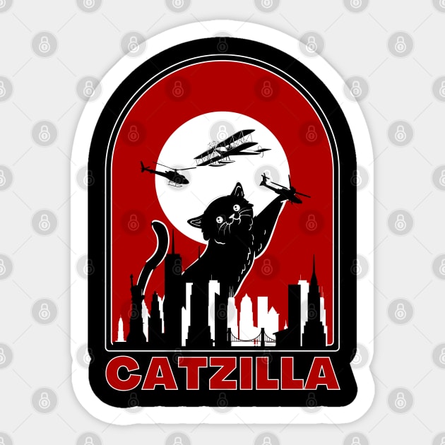 Catzilla Sticker by FullOnNostalgia